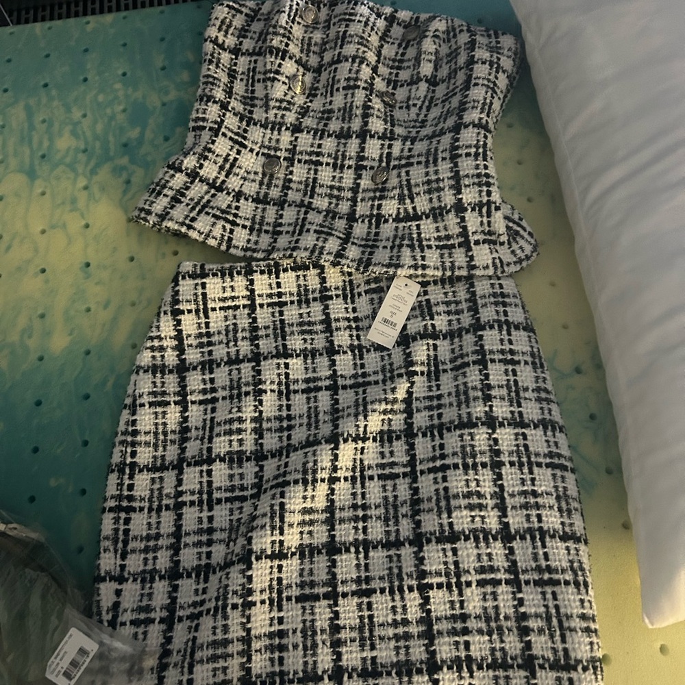 White House Black Market Tweed Skirt Set